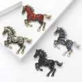 Alloy Enamel Rhinestone Horse Brooch For Versatile Clothing Decoration view 3