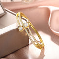 New Elegant Women's Multi Layer Half Circle Bangle Bracelet, Chic Light Luxury Fashion Jewelry view 3