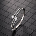 New Elegant Women's Multi Layer Half Circle Bangle Bracelet, Chic Light Luxury Fashion Jewelry view 5