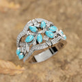 Korean Ethnic Exotic Style Marquise Floral Ring, Delicate Vintage Artistic Jewelry view 2