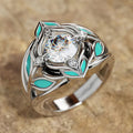 Women's Palace Style Floral Ring With Enamel Marquise Geometric Design, Elegant Jewelry view 2