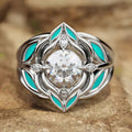 Women's Palace Style Floral Ring With Enamel Marquise Geometric Design, Elegant Jewelry view 1