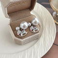 Elegant Two-Way Pearl Studs With Enamel Rocking Horse Charm Unique Cute Fashion Design Earrings view 4