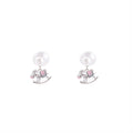 Elegant Two-Way Pearl Studs With Enamel Rocking Horse Charm Unique Cute Fashion Design Earrings view 5