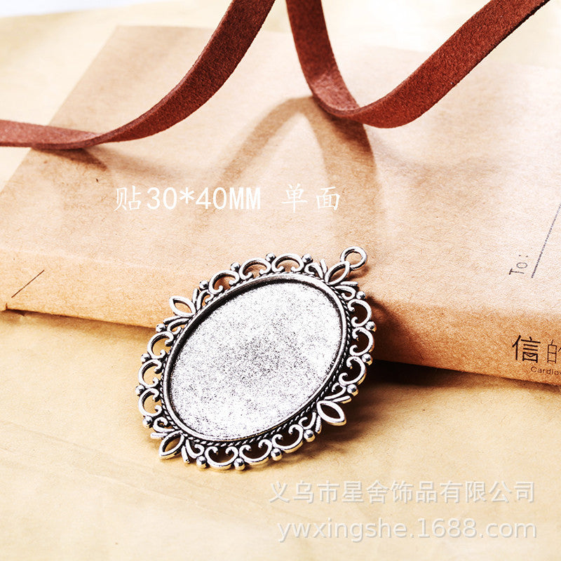 30×40mm Oval Alloy Cabochon Tray Bezel Setting Pendant Base