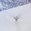 Clear Round Crystal Invisible-Line Necklace with Silver Tone Setting view 4