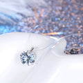 Clear Round Crystal Drop Invisible-Line Necklace with Silver Tone Loop view 5