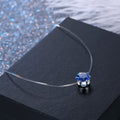 Colored Round Crystal Invisible-Line Necklaces in Three Gem Colors view 2