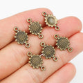 Alloy Double Loop Sunflower Pendant Charm 16x10mm 0.4g DIY Necklace Bracelet Accessory view 1