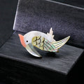 Green Gold Tone Abalone Shell Shell Metal Brooch Pin view 3