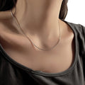 Stainless Steel Geometric Round Chain Necklace Minimalist Collarbone Choker For Women view 5