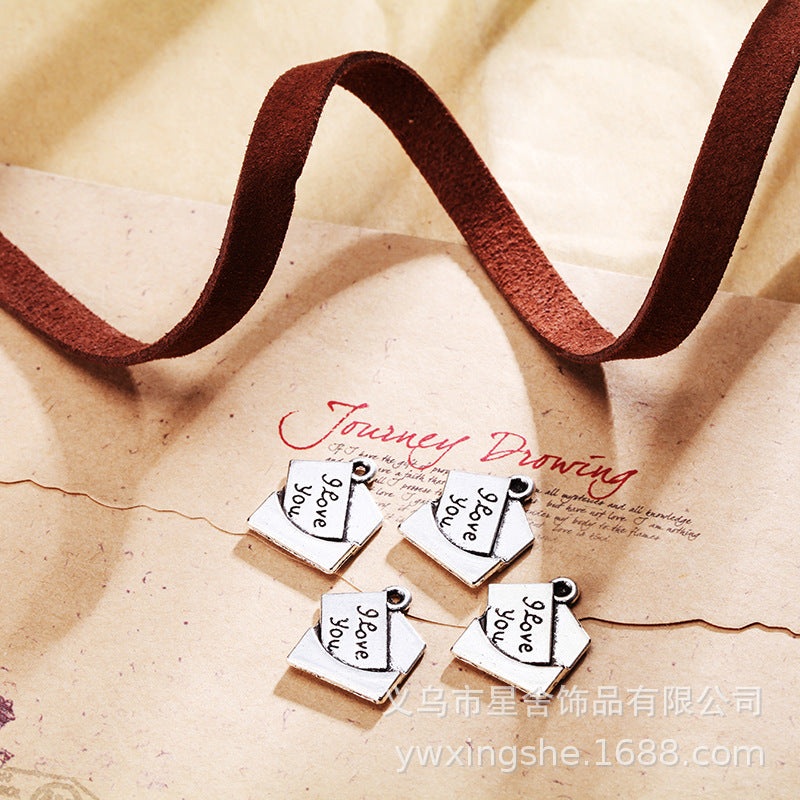 Vintage I Love You Letter Alloy Charm Pendant