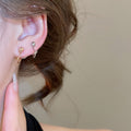 Copper U-Shaped Geometric Round Clip-on Earrings Converter Minimalist Court Style Stud Earrings view 4