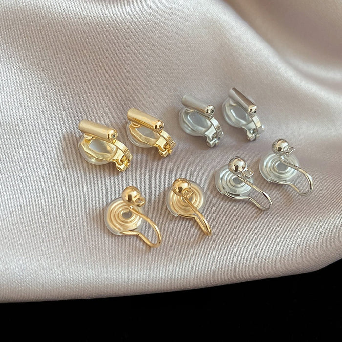 Copper U-Shaped Geometric Round Clip-on Earrings Converter Minimalist Court Style Stud Earrings