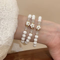 French Court Style Acrylic Beaded Flower Bracelet Jewelry Set With Enamel Floral Geometric Charms view 4