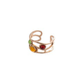 Alloy Open Ring With Wrinkled Flower Texture Geometric Floral Statement Design view 5