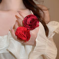 Fabric Silk Flower Open Ring Sweet Fairy Style Niche Designer Index Finger Accessory view 3