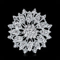 Silver Tone Flower Crystal Metal Brooch Pin 1 cm for Jackets and Lapels view 6