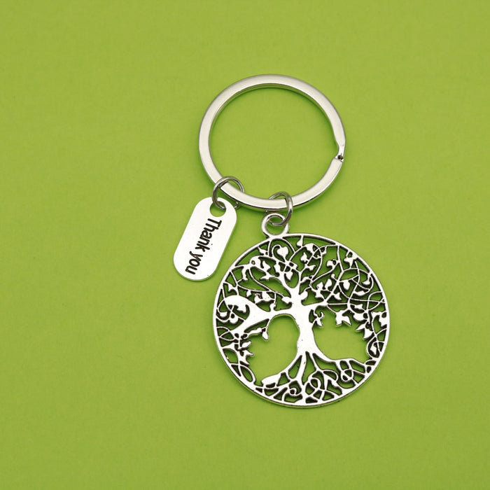 Metal Thank You Tree Of Life Keychain Teacher Gift