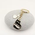 Zinc Alloy Piano Note Cat Keychain Bag Charm Gift view 3