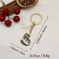 Zinc Alloy Piano Note Cat Keychain Bag Charm Gift view 2