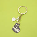 Zinc Alloy Piano Note Cat Keychain Bag Charm Gift view 1