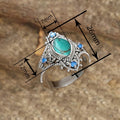 Women's Bohemian Marquise Eye Ring, Faux Turquoise New Chinese Vintage Artistic Jewelry view 4