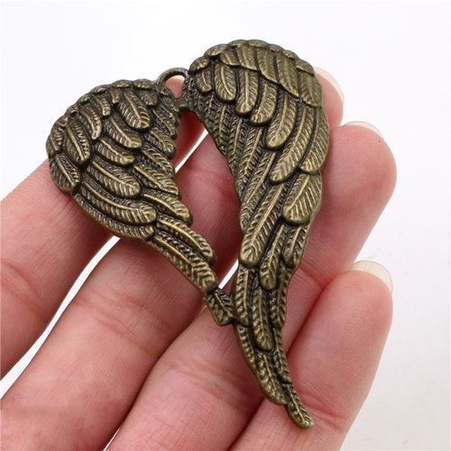 Alloy Wing Pendant Charm 68x46mm 12g DIY Jewelry Accessory For Necklace Bracelet Making