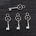 Alloy Key Pendant Charm 26x9mm 1g DIY Jewelry Accessory For Necklace Bracelet Making view 2