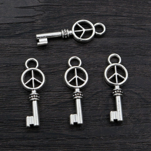 Alloy Key Pendant Charm 26x9mm 1g DIY Jewelry Accessory For Necklace Bracelet Making