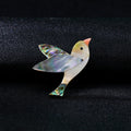 Green Silver Tone Abalone Shell Shell Metal Brooch Pin view 5