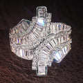 Elegant Party Ring For Women, Futuristic Design Micro Inlaid Zircon Fashion Finger Jewelry view 1