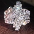Elegant Party Ring For Women, Futuristic Design Micro Inlaid Zircon Fashion Finger Jewelry view 5