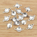 Alloy Saturn Planet Small Charm Pendant For DIY Jewelry Accessories Necklace Bracelet 20x13mm 1g view 2