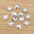 Alloy Saturn Planet Small Charm Pendant For DIY Jewelry Accessories Necklace Bracelet 20x13mm 1g view 3