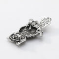 Black Silver Tone Abalone Shell Shell Metal Brooch Pin 5.6 x 3.7 cm view 3