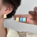 Minimalist Colorful Resin C Shape Oval Geometric Stud Earrings For Women Summer Dopamine Jewelry view 4