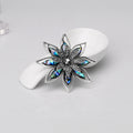 Black Silver Tone Flower Metal Brooch Pin 7 x 5.7 cm view 4