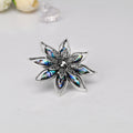 Black Silver Tone Flower Metal Brooch Pin 7 x 5.7 cm view 5