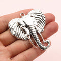 Alloy Elephant Head Charm Pendant For DIY Jewelry Accessories Necklace Bracelet 55x48mm 10g view 3