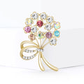Alloy Color Rhinestone Bouquet Brooch Pin For Women's Apparel view 2