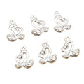 Alloy Swan Small Charm Pendant For DIY Jewelry Accessories Necklace Bracelet 15x13mm 1g view 5