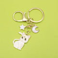 Metal Cute Moon Cat Keychain Bag Charm Gift view 1