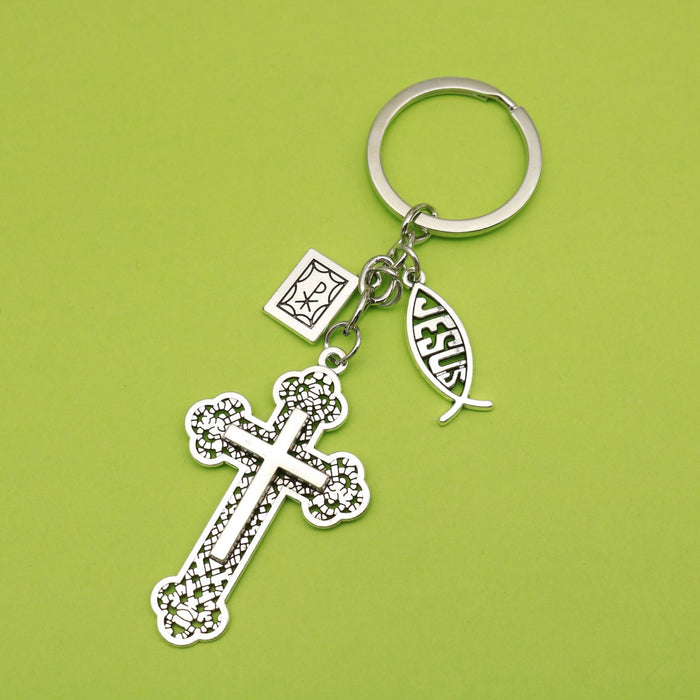 Silver Zinc Alloy Cross Bible Tag Jewelry Findings Accessories for DIY Jewelry Making