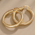 Women's Threaded Metal Ring Ear Cuffs, Exaggerated Hoop Shape Middle Eastern Fashion Jewelry Earrings view 1