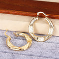 Women's Irregular Metal Plated Ear Cuffs, Flat Statement Design High End Fashion Jewelry Earrings view 3