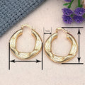 Women's Irregular Metal Plated Ear Cuffs, Flat Statement Design High End Fashion Jewelry Earrings view 4