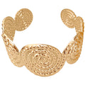 European American Style Metal Textured Round Crinkle Open Bangle Minimalist Fashion Jewelry view 5