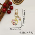 Zinc Alloy Enamel Mermaid Shell Starfish Keychain Bag Charm Gift view 2