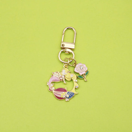 Zinc Alloy Enamel Mermaid Shell Starfish Keychain Bag Charm Gift